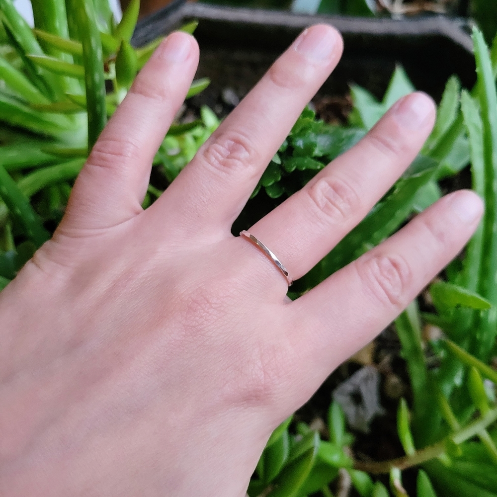 New Solid 925 Sterling Silver Hammered Ring - image 7